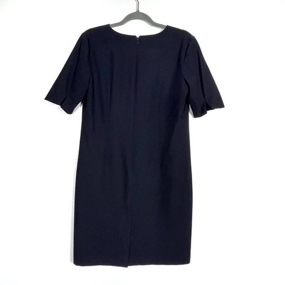 Ann Taylor Navy Split Neck Shift Dress 4 EUC - Picture 6 of 10